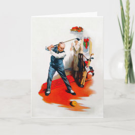 ヴィンテージ1925ゴルフクリスマスカード シーズンカード