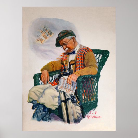 ヴィンテージ1925ゴルフプリント ポスター (正面)