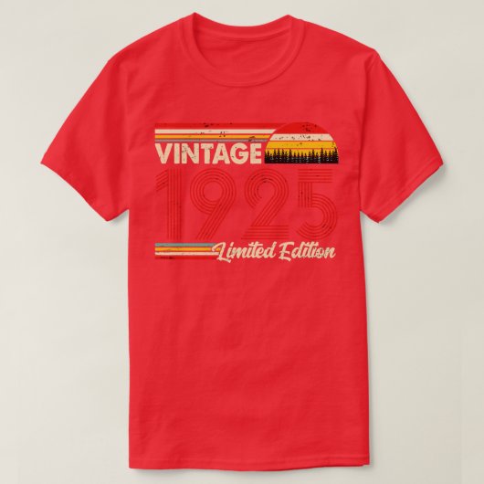 ヴィンテージ1925誕生日Shirt Limited Edition 1925 B Tシャツ (デザイン正面)