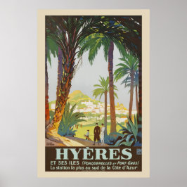 ヴィンテージ1925 フランスの Riviera - Hyeres Poster ポスター