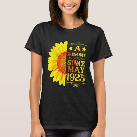 ヴィンテージ1925 97歳5月97日サンシャイン誕生 Tシャツ (正面)