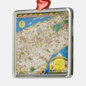 ヴィンテージ1926復元マンハッタンマップクリスマス メタルオーナメント (左)