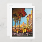 ヴィンテージ1926 Fontainbleau Avon, Station Uvale Post ポストカード (正面/裏面)