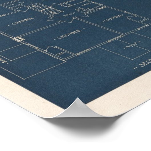 ヴィンテージ1927ハウスデザイン10A4プリントレイアウト ポスター (角)