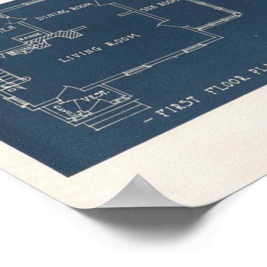 ヴィンテージ1927ハウスデザイン10A5プリントインテリア ポスター (角)