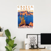 ヴィンテージ1928クレーター湖南太平洋旅行 ポスター (ホームオフィス)