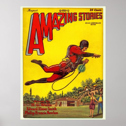 ヴィンテージ1928 "Amazing Stories"漫画 ポスター (正面)