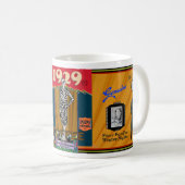 ヴィンテージ1929フラッパーコーヒーブランド コーヒーマグカップ (正面右)