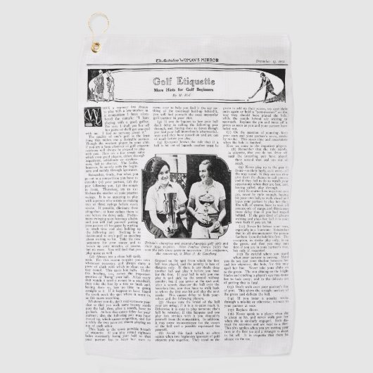 ヴィンテージ1930のゴルフエチケット用ゴルフタオル ゴルフタオル (正面)