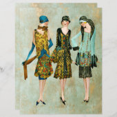 ヴィンテージ1930のファッションイラストレーション (正面/裏面)