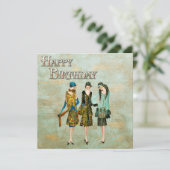 ヴィンテージ1930のファッションイラストレーション カード (スタンド正面)