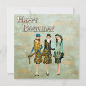 ヴィンテージ1930のファッションイラストレーション カード (正面)