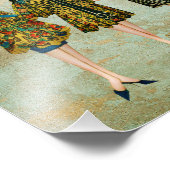 ヴィンテージ1930のファッションイラストレーション フォトプリント            (角)