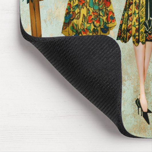 ヴィンテージ1930のファッションイラストレーション マウスパッド (コーナー)