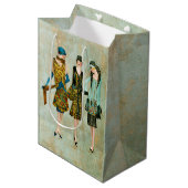 ヴィンテージ1930のファッションイラストレーション ミディアムペーパーバッグ (正面アングル)