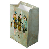 ヴィンテージ1930のファッションイラストレーション ミディアムペーパーバッグ (裏面アングル)