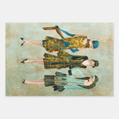 ヴィンテージ1930のファッションイラストレーション ラッピングペーパーシート (正面)