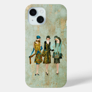 ヴィンテージ1930のファッションイラストレーション iPhone 15ケース