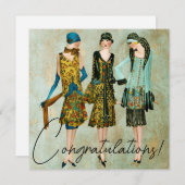 ヴィンテージ1930の女性おめでとう！ シーズンカード (正面/裏面)
