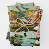 ヴィンテージ1930の女性のクリスマスグリーティング ラッピングペーパーシート (インサイチュ)