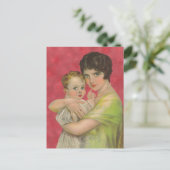 ヴィンテージ1930年の母の持ちベビー母の日 ポストカード (スタンド正面)