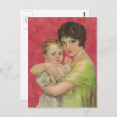 ヴィンテージ1930年の母の持ちベビー母の日 ポストカード (正面/裏面)