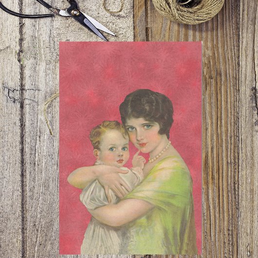 ヴィンテージ1930年の母の持ちベビー母の日 薄葉紙