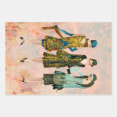 ヴィンテージ1930年代の女性はみすぼらしいシックな背景 ラッピングペーパーシート (正面2)