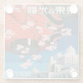 ヴィンテージ1930年代の東京日本旅行ポスターガラス ガラスコースター (裏面)