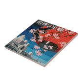 ヴィンテージ1930年代の東京日本旅行ポスタータイル タイル (側面)