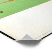 ヴィンテージ1930年代の鹿とパゴダ日本のの旅行ポスター ポスター (角)