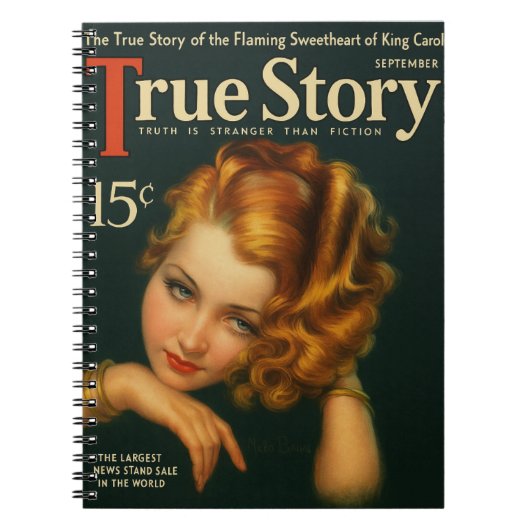 ヴィンテージ1930年代のTrue Story誌カバーノート ノートブック (正面)