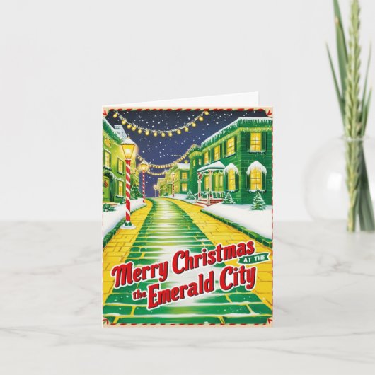 ヴィンテージ1930年代エメラルドクリスマス シーズンカード (正面)