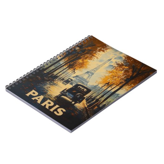 ヴィンテージ1930年代パリ旅行ポスターエッフェルタワー ノートブック (左側)