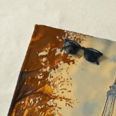 ヴィンテージ1930年代パリ旅行ポスターエッフェルタワー ビーチタオル (インサイチュ)