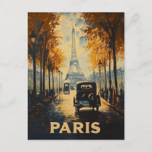 ヴィンテージ1930年代パリ旅行ポスターエッフェルタワー ポストカード