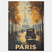 ヴィンテージ1930年代パリ旅行ポスターエッフェルタワー マグネット (正面)