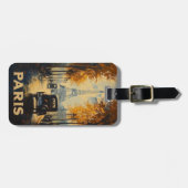 ヴィンテージ1930年代パリ旅行ポスターエッフェルタワー ラゲッジタグ (正面横)