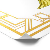 ヴィンテージ1930年代ファッション金ゴールドハリウッドガウンアート ポスター (角)