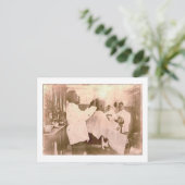 ヴィンテージ1930年代ブラックバーバーショップ ポストカード (スタンド正面)