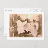 ヴィンテージ1930年代ブラックバーバーショップ ポストカード (正面/裏面)