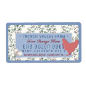 ヴィンテージ1930年代ボタニカルファームデザインヘンエッグカートン ラベル (正面)