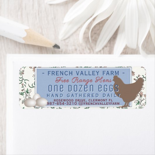 ヴィンテージ1930年代ボタニカルファームデザインヘンエッグカートン ラベル (インサイチュ)