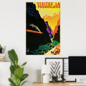 ヴィンテージ1930年代ユーゴスラビア観光客旅行芸術を訪問 ポスター (ホームオフィス)