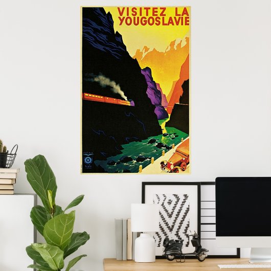 ヴィンテージ1930年代ユーゴスラビア観光客旅行芸術を訪問 ポスター (ホームオフィス)