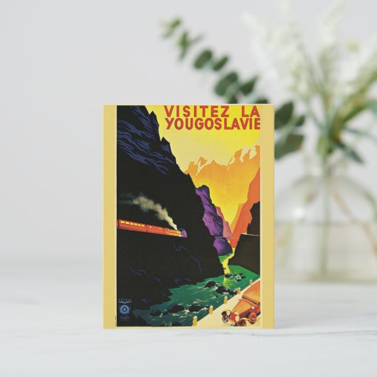 ヴィンテージ1930年代ユーゴスラビア観光客旅行芸術を訪問 ポストカード (スタンド正面)