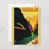 ヴィンテージ1930年代ユーゴスラビア観光客旅行芸術を訪問 ポストカード (正面/裏面)