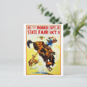 ヴィンテージ1930年代ロデオのポスター復元 ポストカード (スタンド正面)