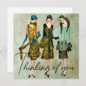 ヴィンテージ1930考えの女性の皆 シーズンカード (正面/裏面)