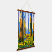 ヴィンテージ1930 Percy Trompfオーストラリア旅行ポスター 吊り下げ型タペストリー (傾斜あり)